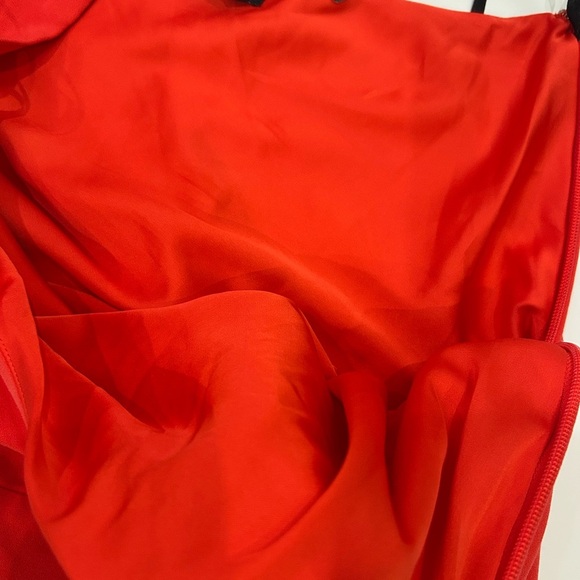 NWT Bebe Red One Shoulder Jumpsuit Asymmetrical Neckline Pocket XXS - Picture 13 of 14